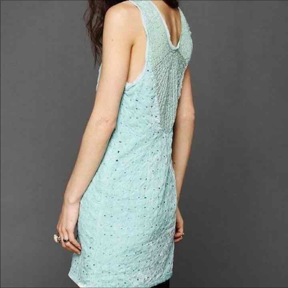 Free people velvet Embroidered dress